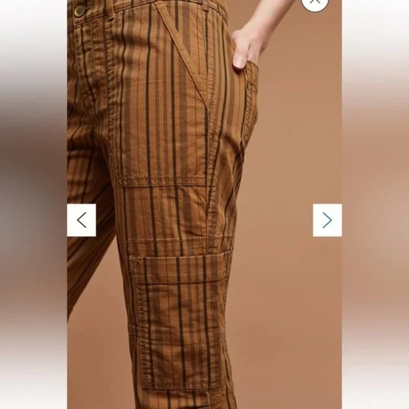 Anthropologie Hei Hei The Wanderer Striped Cargo Utility Pants Size 32 - Picture 3 of 14